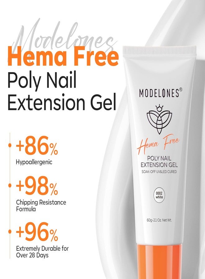 موديل ونز جل بولي للأظافر من موديلونز، خالٍ من الهيماتوكسيلين، 60 مل، جل أبيض حليبي لتطويل الأظافر، مُكثّف، طبقة بناء بيضاء نقية، لوازم تشكيل ثلاثية الأبعاد، للاستخدام المنزلي - Image 2